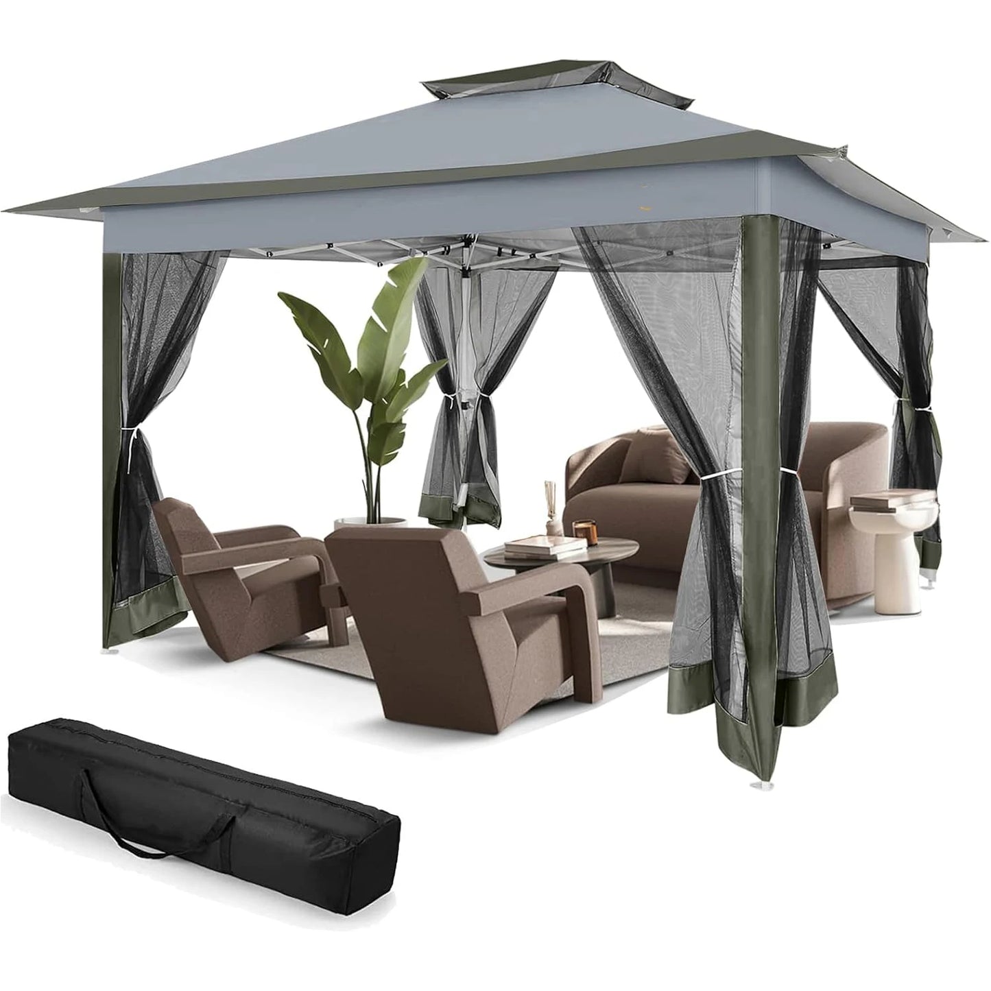 Tooluck brings you a sturdy 12x12 pop up gazebo that lets you enjoy shade, privacy, and comfort anywhere, from backyard barbecues to campsite gatherings.
