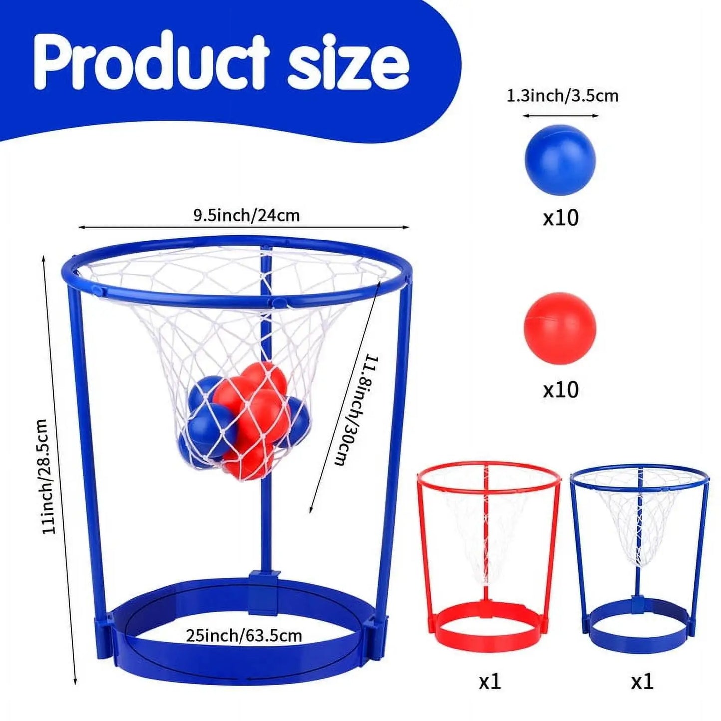 2 Pack Head Hoop Basketball Game Set For Kids And Adults With Adjustable Nets