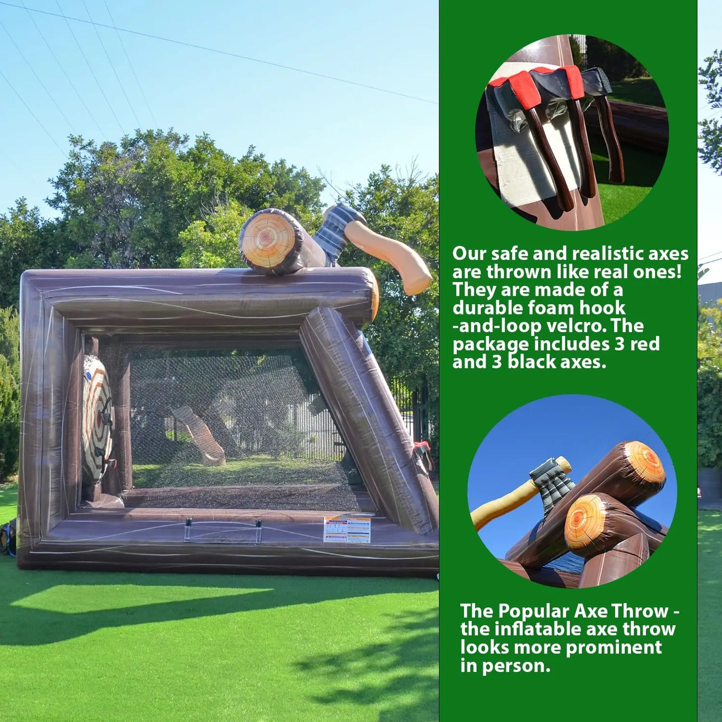 Ejia 13 Ft Inflatable Axe Throwing Target Game With Blower And Foam Axes