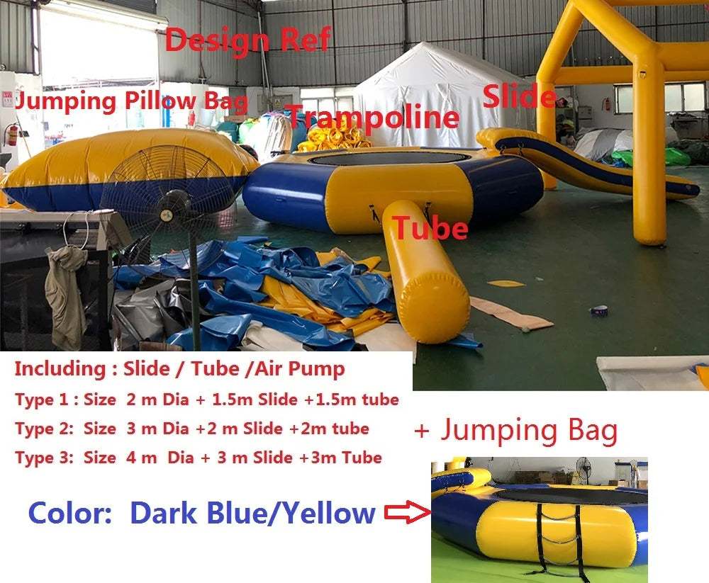 Dive into summer fun with the Ejia inflatable water trampoline that fuses splashy action with safe, buoyant thrills.
