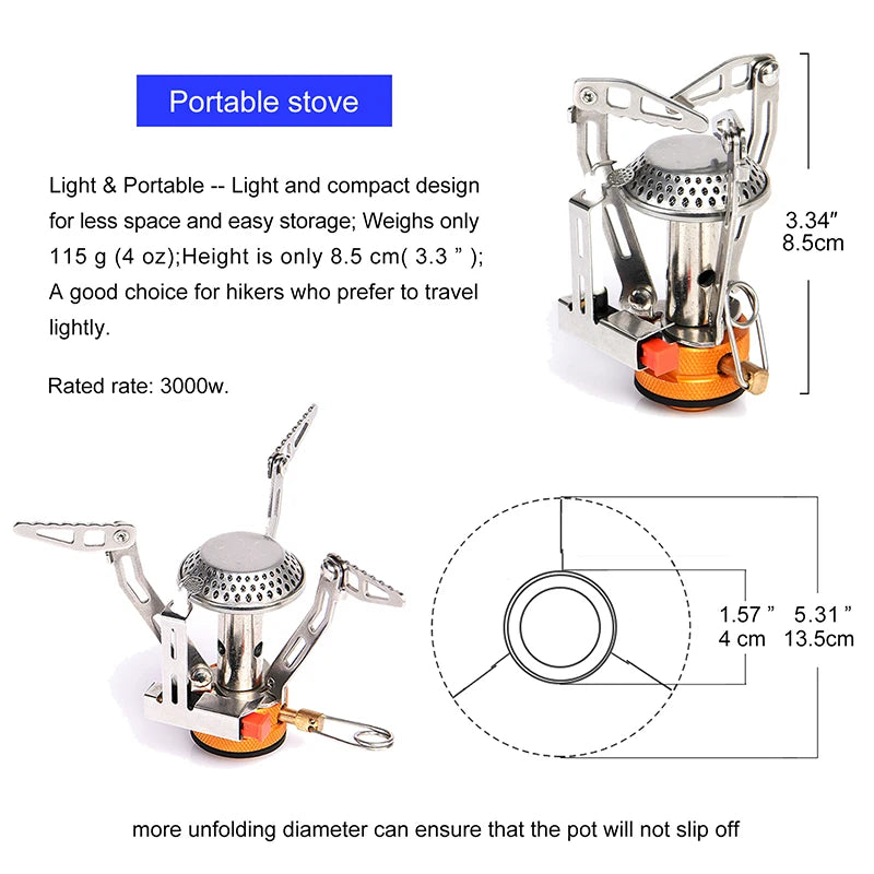 Widesea Camping Cookware Set 1L Portable Pot Cup Stove Outdoor Tableware