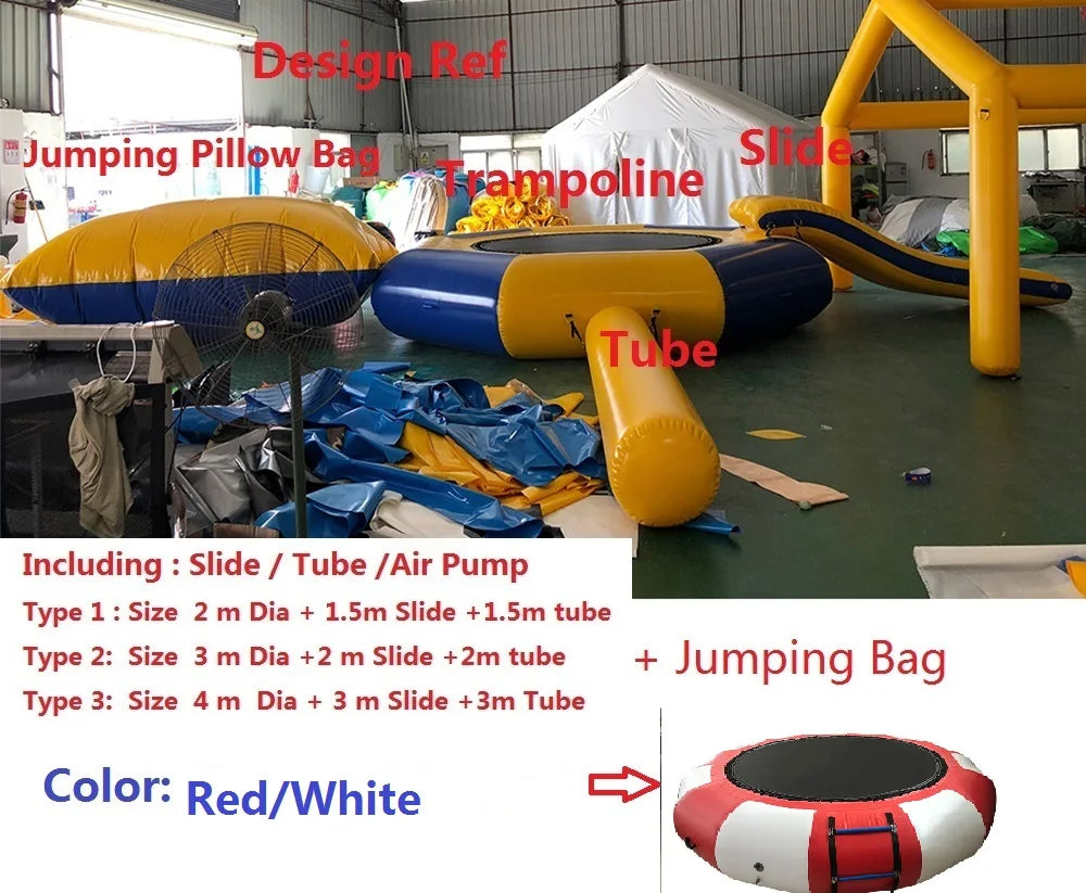 Dive into summer fun with the Ejia inflatable water trampoline that fuses splashy action with safe, buoyant thrills.