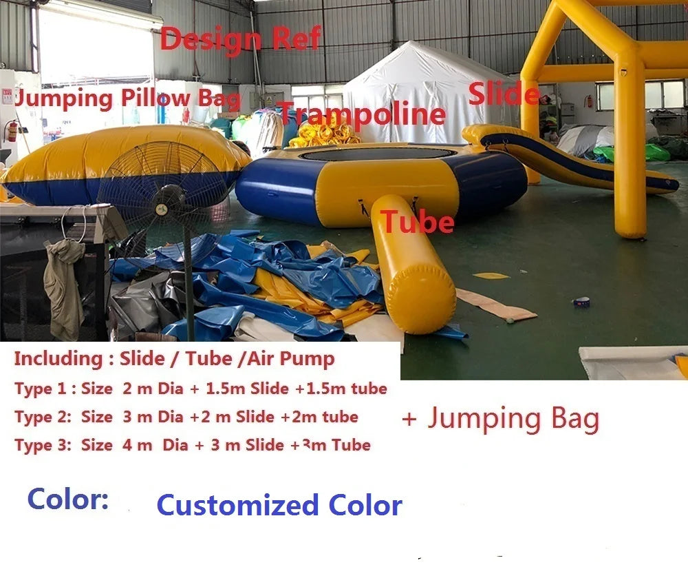 Dive into summer fun with the Ejia inflatable water trampoline that fuses splashy action with safe, buoyant thrills.