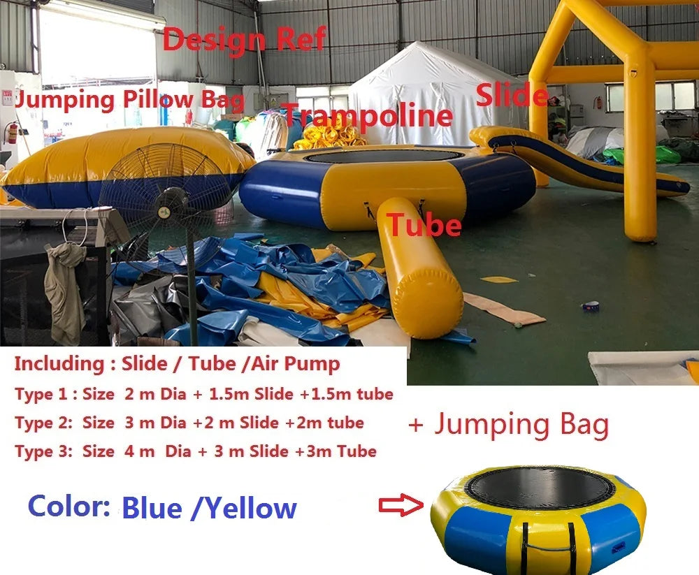 Dive into summer fun with the Ejia inflatable water trampoline that fuses splashy action with safe, buoyant thrills.