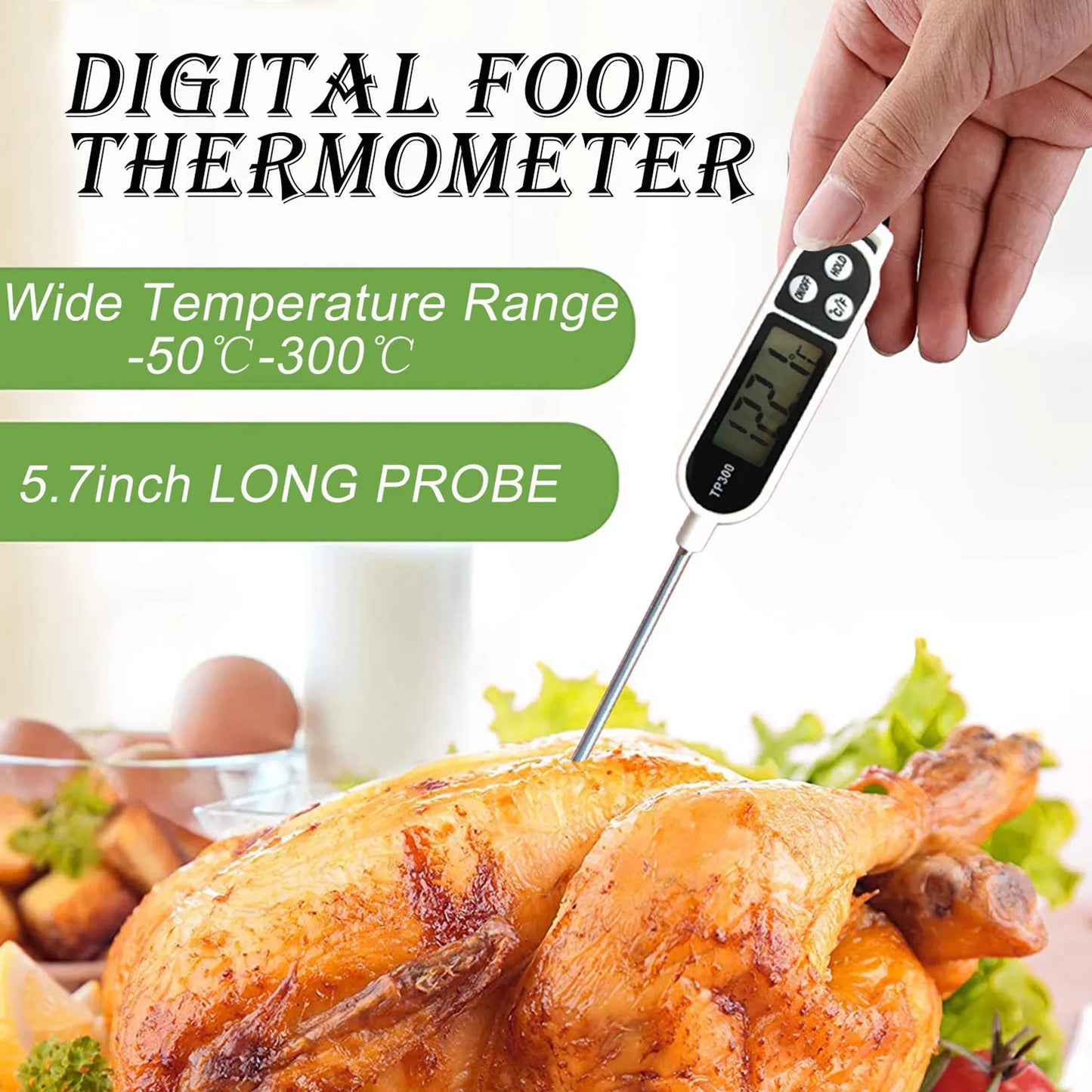 NONECN Digital Meat Thermometer For Grill And Kitchen With Long Probe