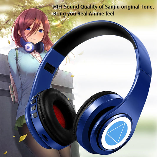 AYVVPIIC Miku Nakano Sanjiu Cosplay Bluetooth Headset Over Ear Headphones