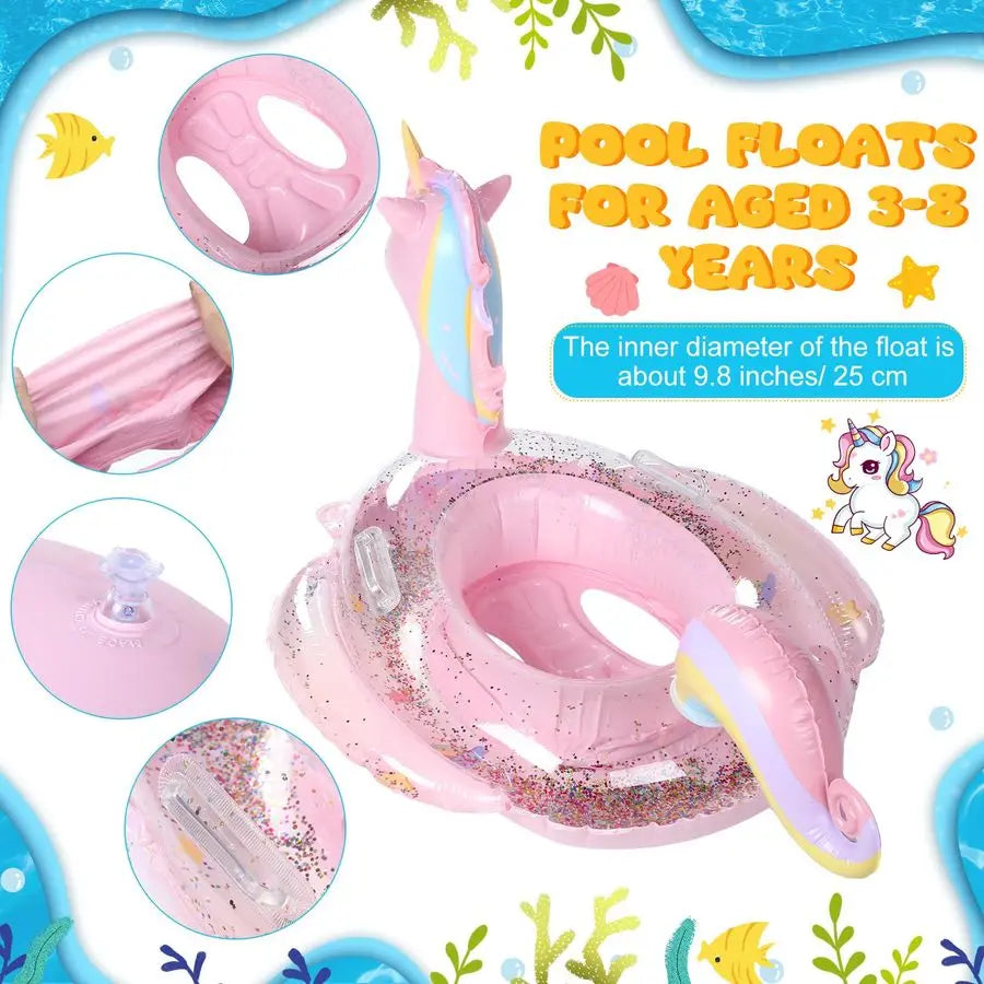 Dive into summer fun with this playful five piece set of inflatable pool floats for sunny days.