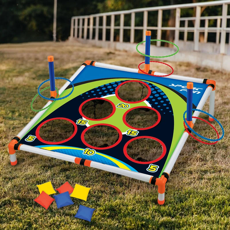 Turn your outdoor gatherings into lively rivalry and laughter with this portable cornhole circle set for backyard parties, parks, and camps.