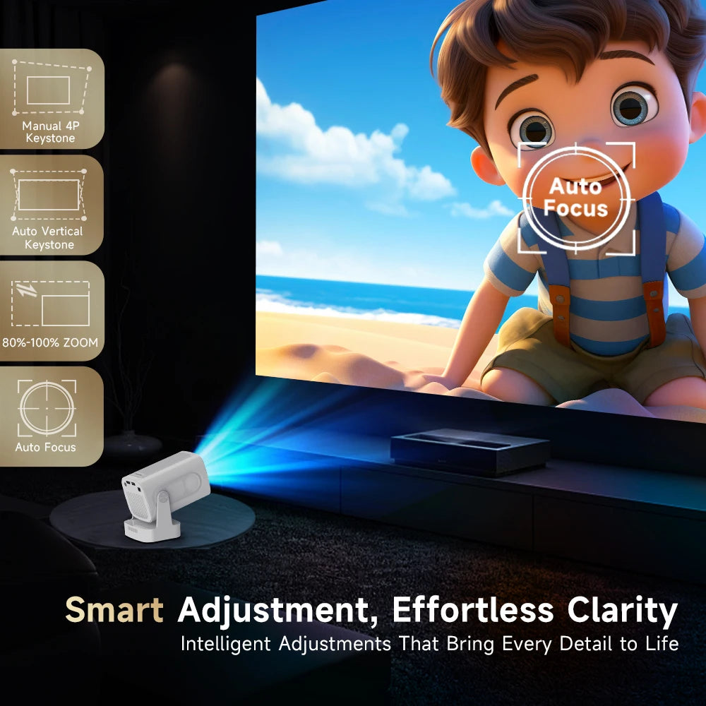 Transform any space into a cinema with the Magcubic HY310 Auto Focus Projector, delivering vivid 1080P native clarity and flexible 4K compatibility for stunning streaming.