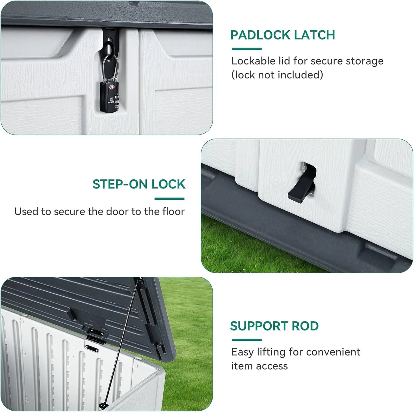 Extra Large Outdoor Horizontal Storage Shed 4.5x4 Resin Tool Shed Waterproof