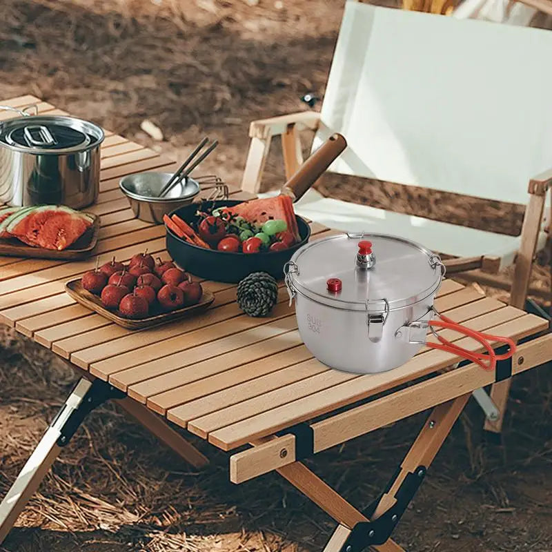 Camping Stainless Steel Pressure Cooker Pot Multi Function Stove Top