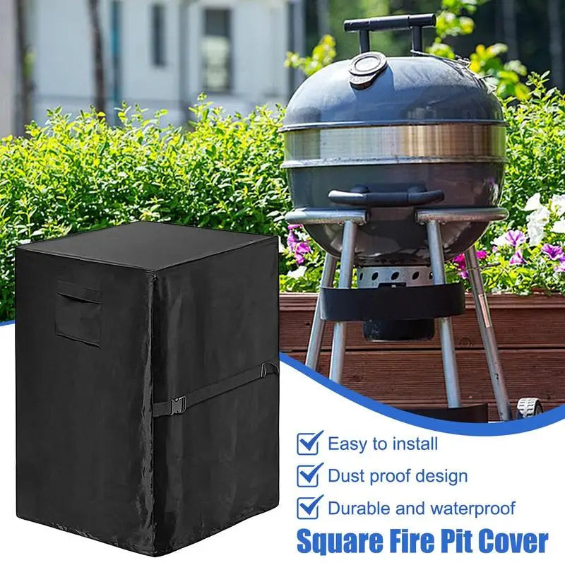 BBQ Grill Barbeque Cover Waterproof Square Fire Pit Cover Outdoor Rainproof