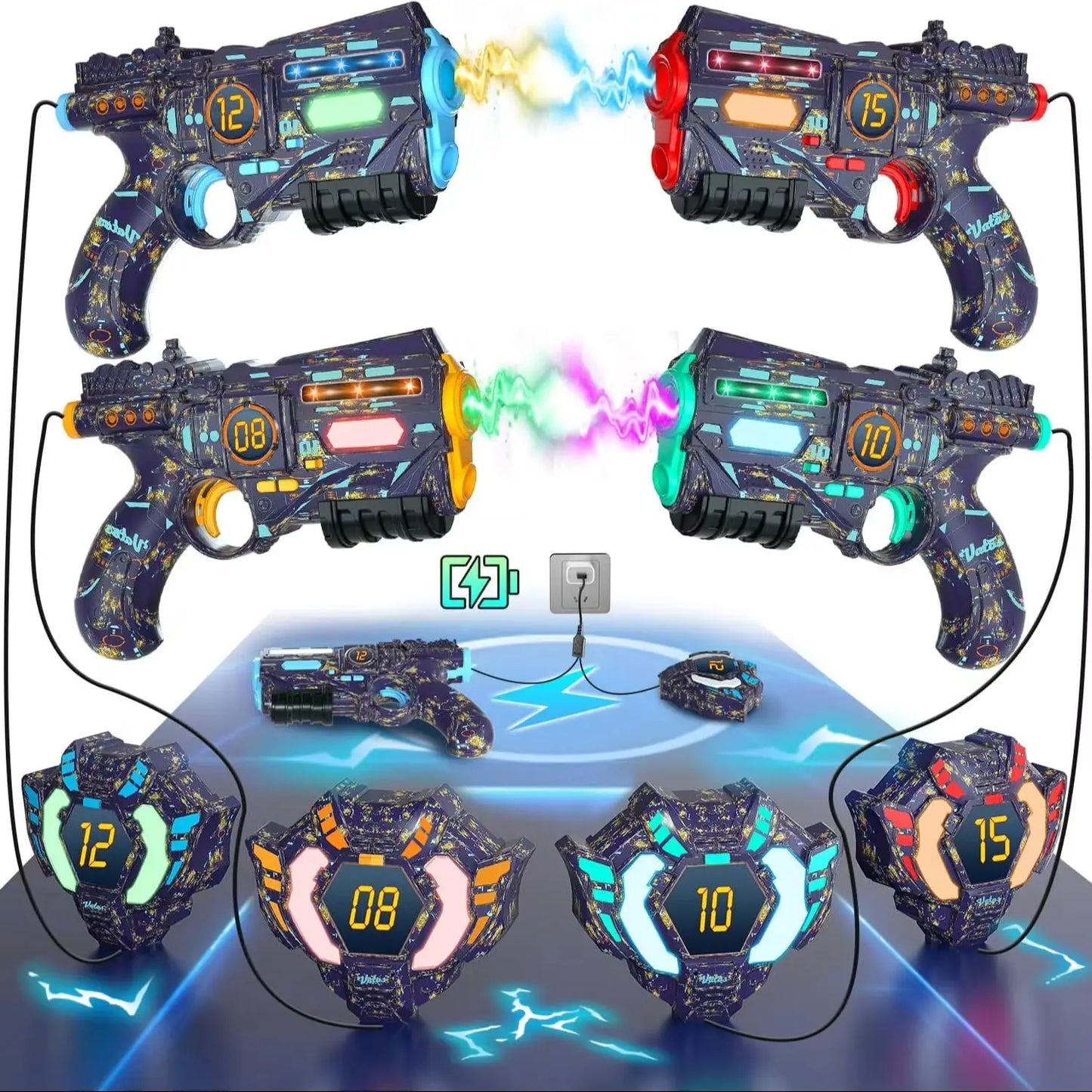 VATOS Rechargeable Laser Tag Gun Set With 4 Vests For Adults