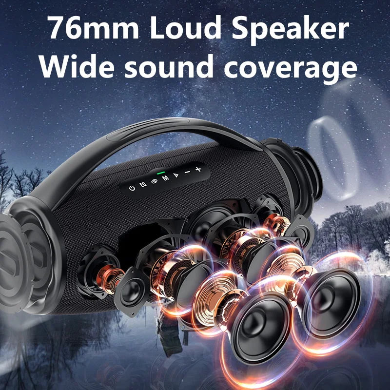 Experience bold, outdoor-ready sound with the ZEALOT S97 80W wireless speaker, engineered for durability, deep bass, and crystal-clear highs wherever your adventures take you, with flexible mounting options for effortless placement around campsites,