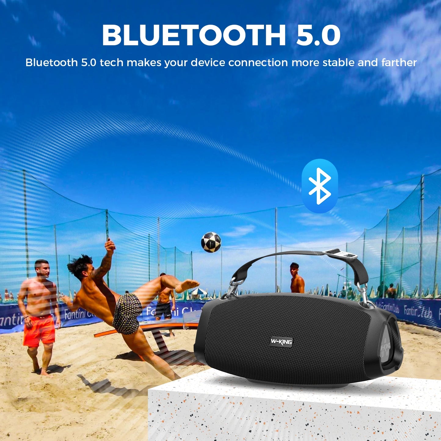W King 120W Peak Portable Bluetooth Speaker With Wireless Microphone Waterproof