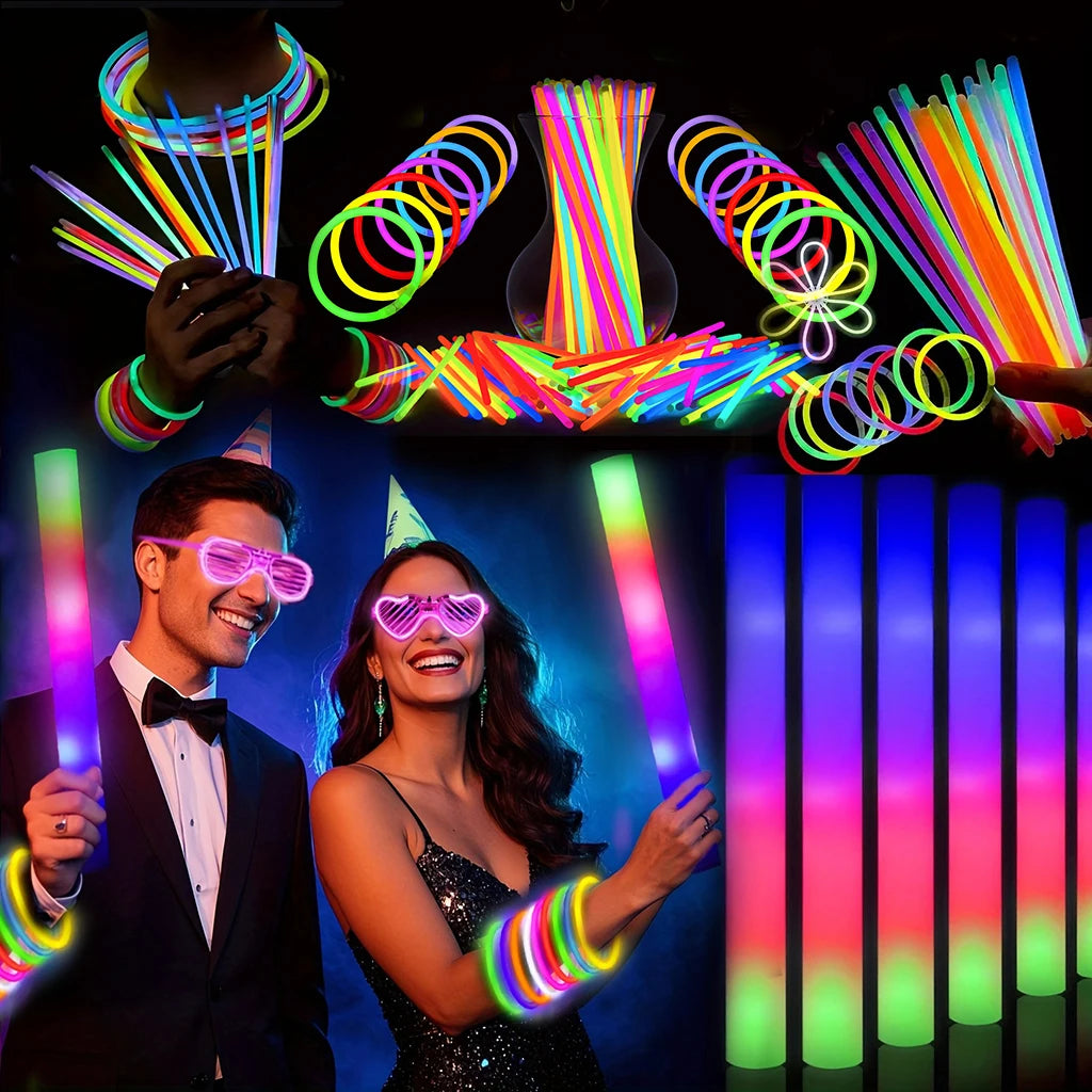 168Pcs Glow Party Kit With LED Glasses And Glow Sticks For Weddings