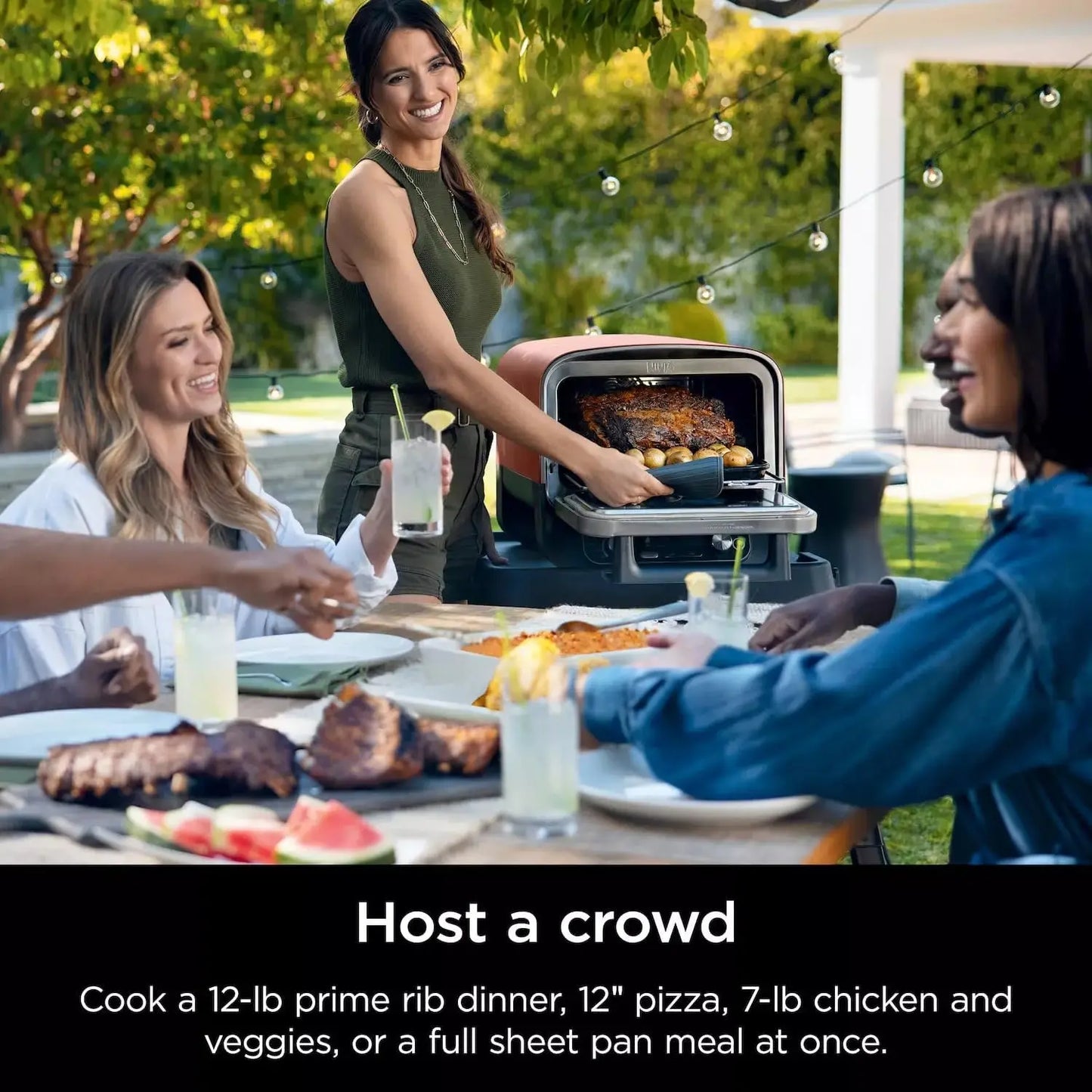 Woodfire Outdoor Pizza Oven 8 In 1 Portable Electric Roaster Heats To 700F