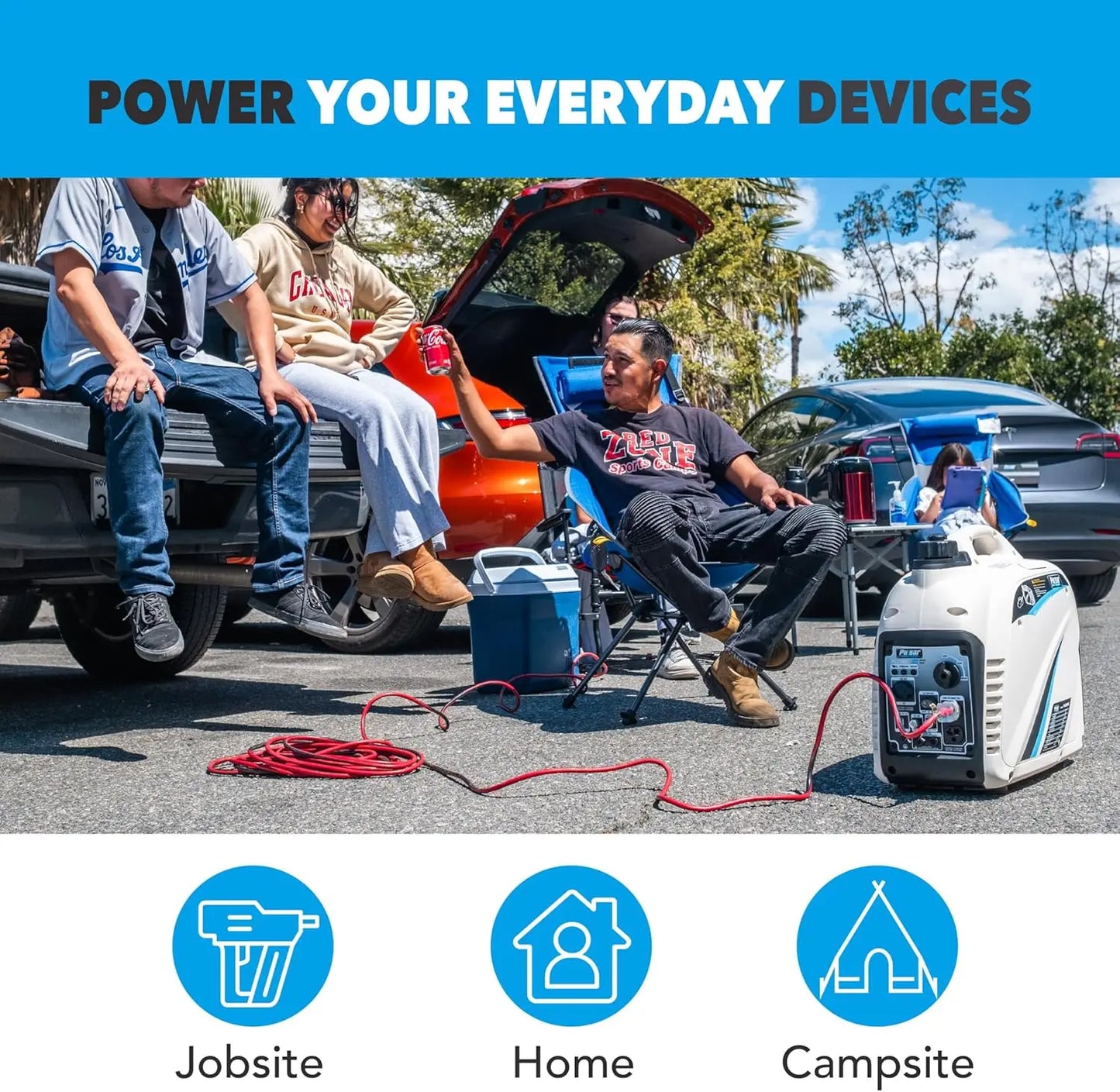 XMSJ PG2300iS 2300W Portable Gas Inverter Generator USB Port Parallel CARB