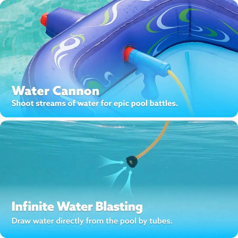 Inflatable Tank Pool Floats For Kids With Water Gun Battle Toy