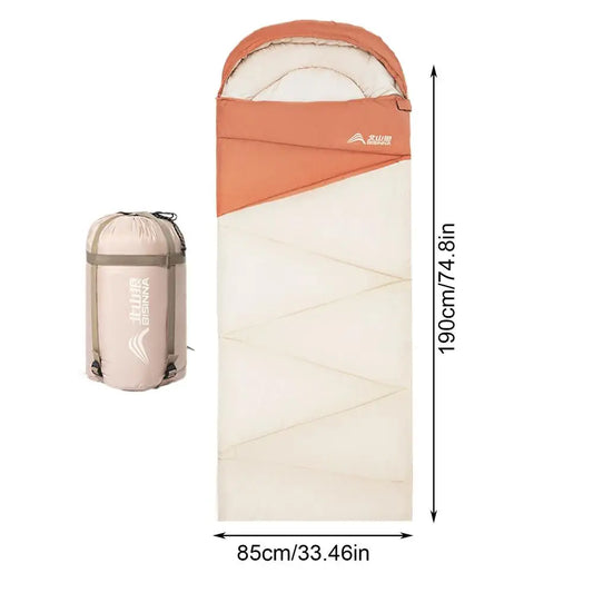 Sleep soundly on every adventure with this versatile cotton sleeping bag built for campsite comfort, backpacking ease, and cool nights.