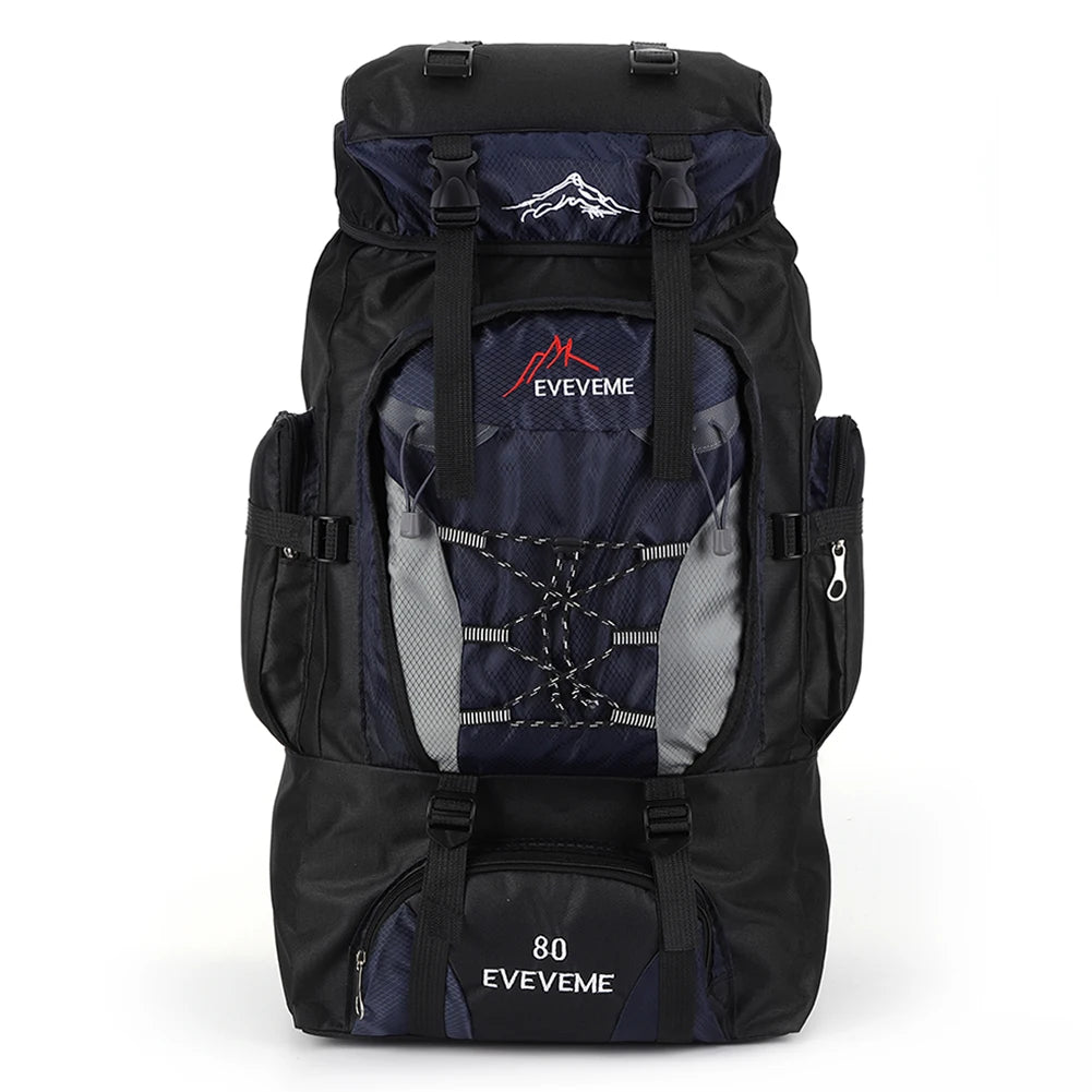 NONECN Waterproof 80L Mountain Climbing Backpack Canvas Trekking Hiking Rucksack