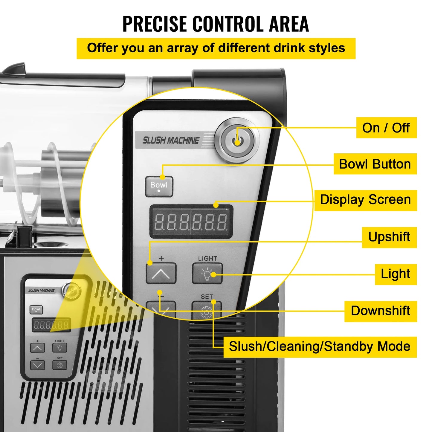 SucceBuy Three To Six L Slushie Machine Commercial Frozen Drink Dispenser