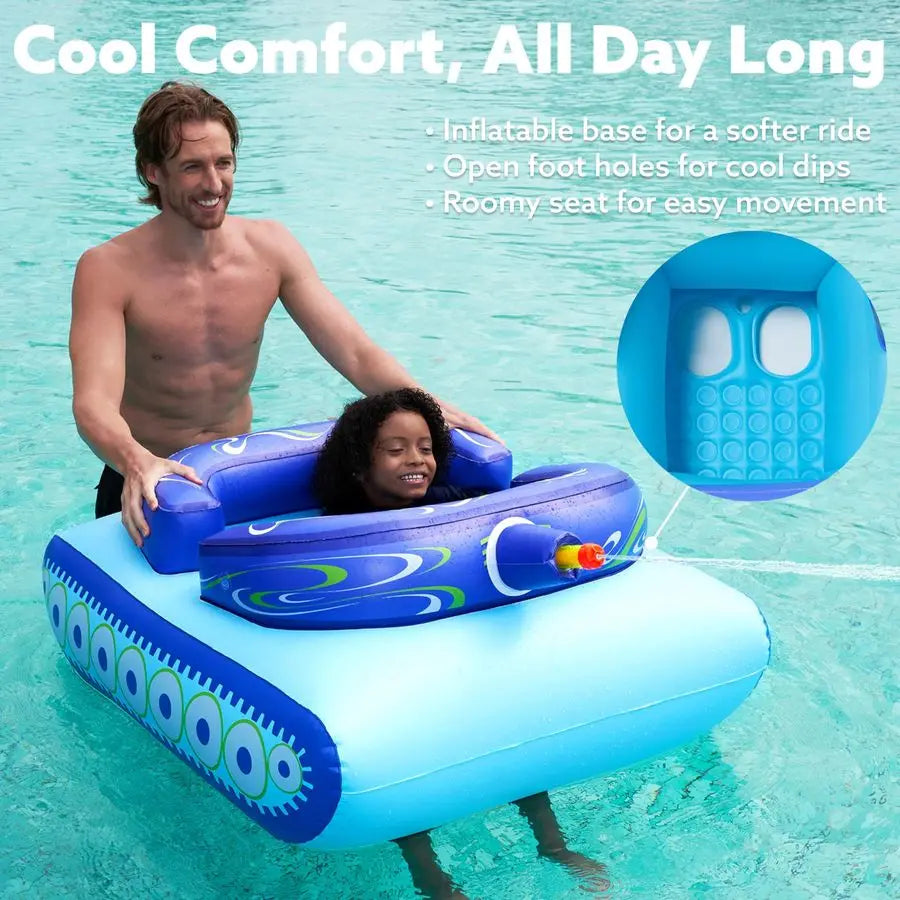 Inflatable Tank Pool Floats For Kids With Water Gun Battle Toy