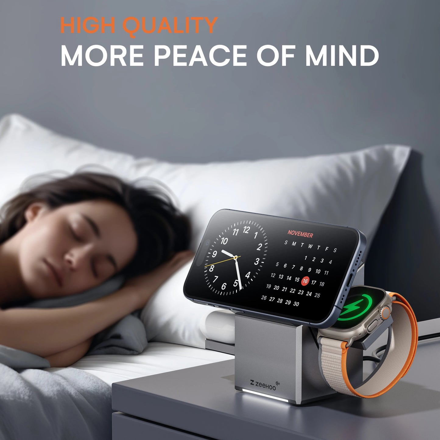 Rotatable Magnetic Wireless Charger Stand for iPhone 12 to 16 iWatch AirPods