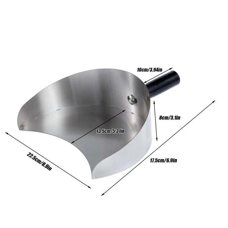 Waasoscon Handheld Meat Catcher Shovel For Barbecue Rotisserie Grill