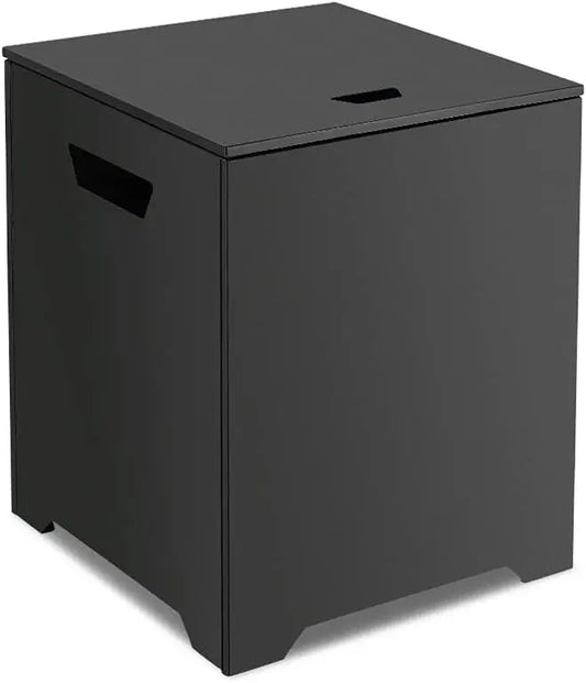 Stainless Steel Propane Tank Cover Table 20 lb Storage Box for Outdoor Fire Pit