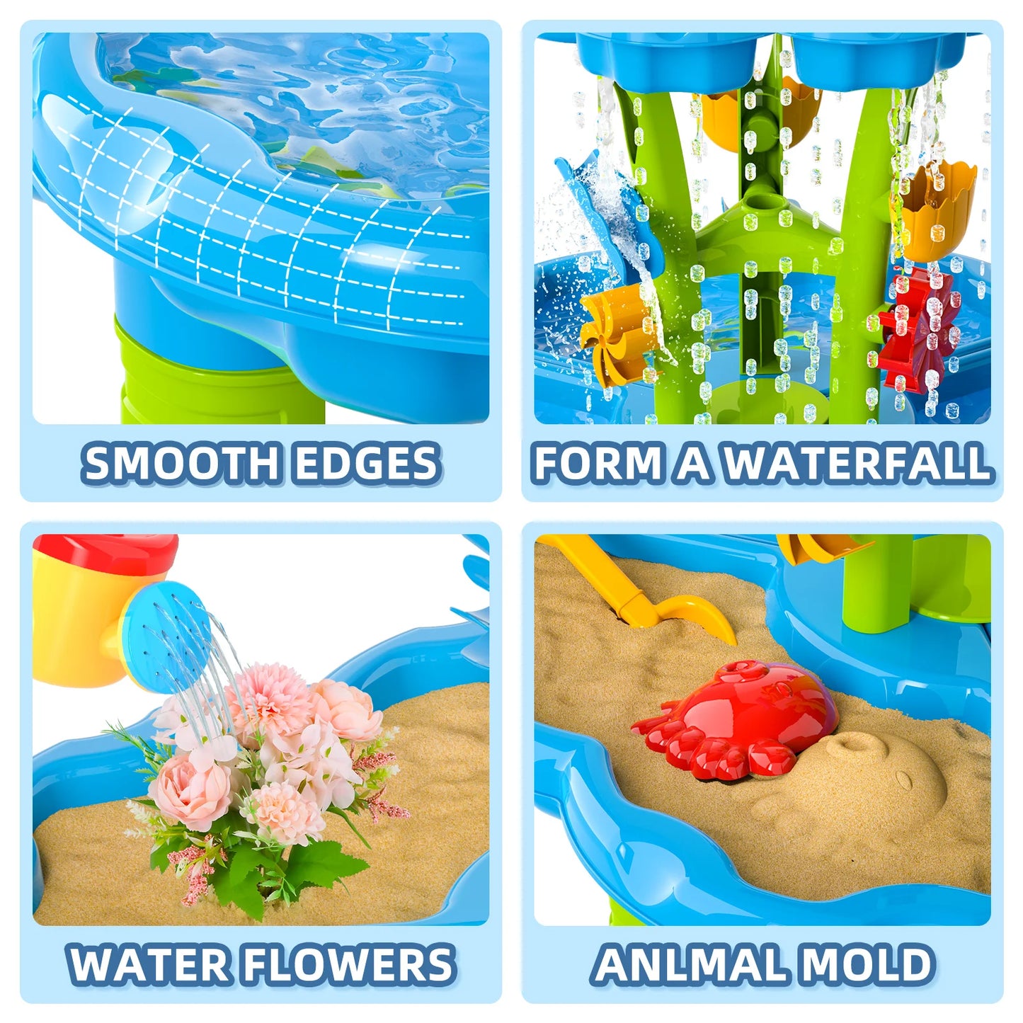 Kids Splash Sand Table Water Toy 4 In 1 Outdoor Sensory Play Station