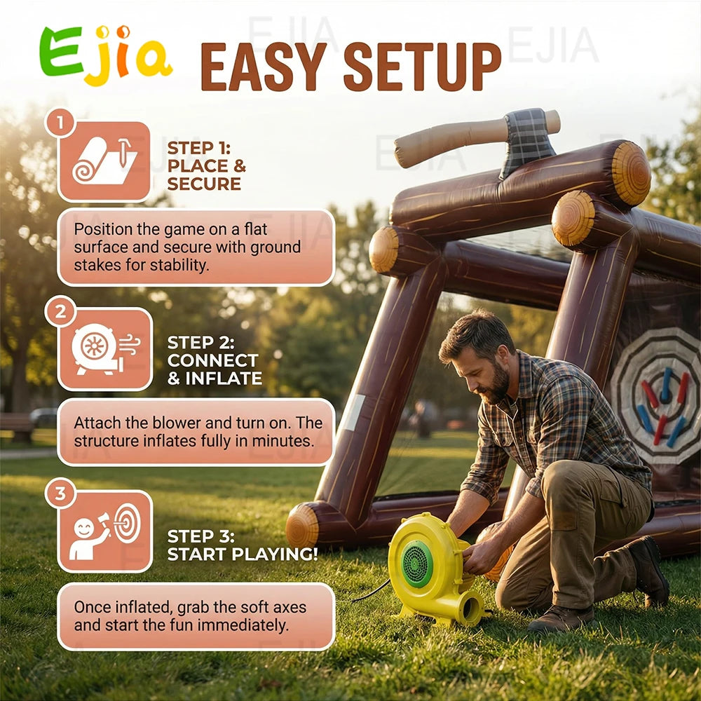 Ejia 13 Ft Inflatable Axe Throwing Target Game With Blower And Foam Axes