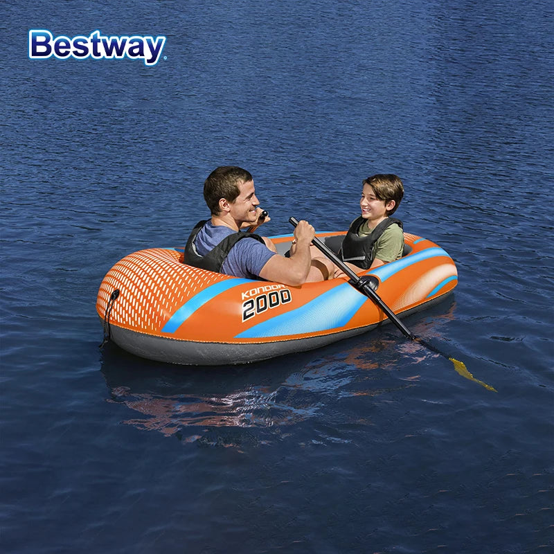 Bestway 61142 2 Person Heavy Duty Inflatable Kayak PVC Raft Boat