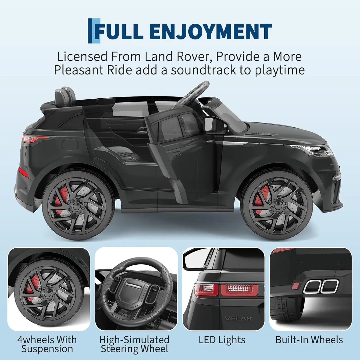 HiMISSE Kids Electric Car With Remote Control Ride On Toy MP3 Rocking Mode