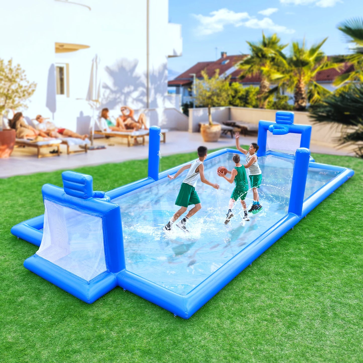 RTS Inflatable 33ft Outdoor Volleyball Court and Multi Sport Playset