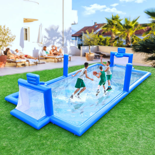 RTS Inflatable 33ft Outdoor Volleyball Court and Multi Sport Playset