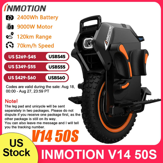 INMOTION Adventure V14 Electric Unicycle 70 Km Per Hour High Torque EUC