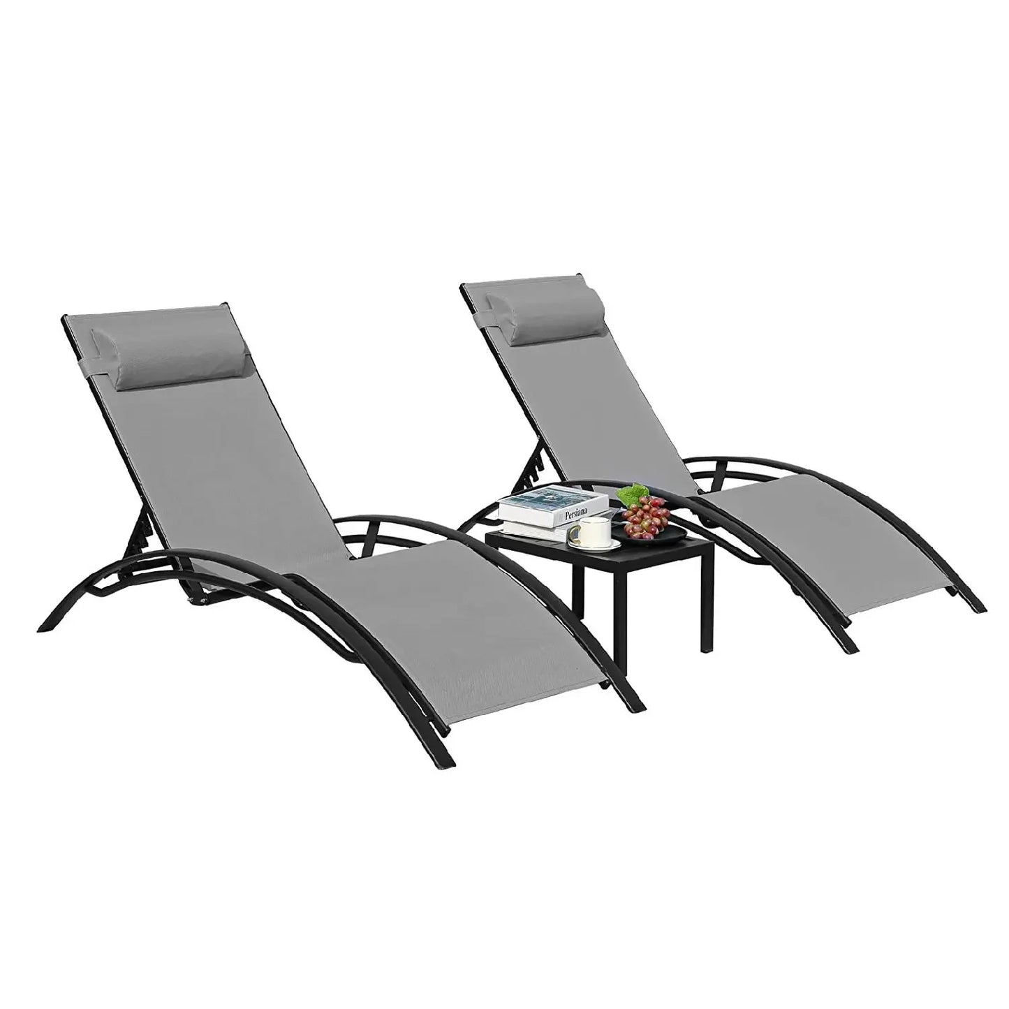 Transform your outdoor space with the AuAg aluminum lounge chair set, delivering comfort, durability, and modern style.