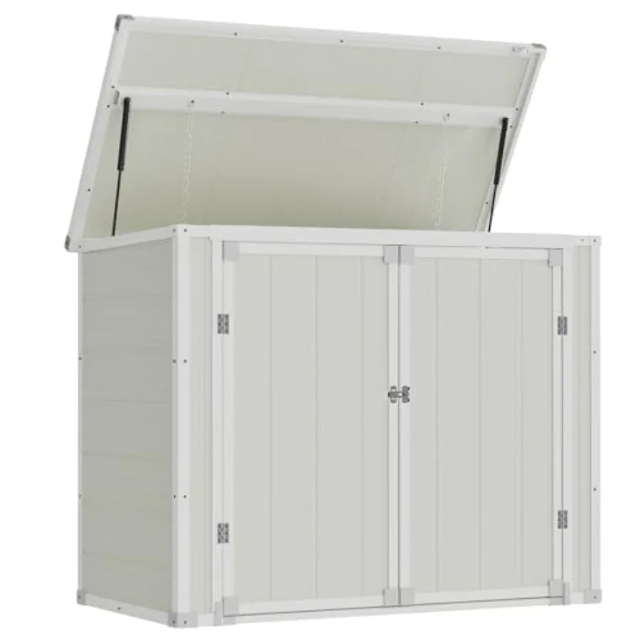 You keep your outdoor space organized and weather-ready with the XMSJ 41 Cu Ft Outdoor Storage Shed, a durable resin unit designed to protect tools and supplies year-round.