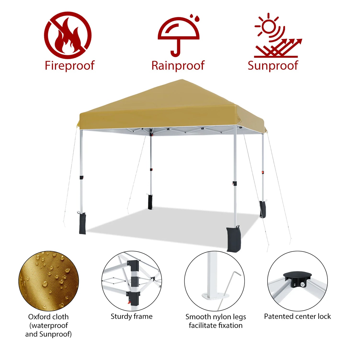 HiMISS 10x10ft Center Locking Canopy Tent Waterproof UV Protection