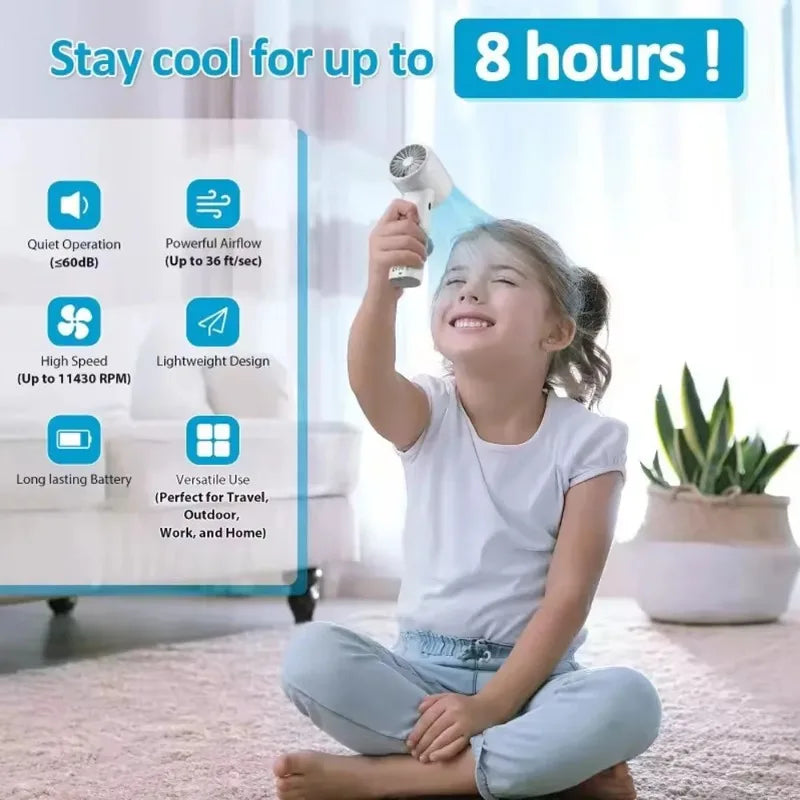 Stay cool anywhere with this versatile 3-in-1 handheld fan designed for quick relief, everyday use, and travel.