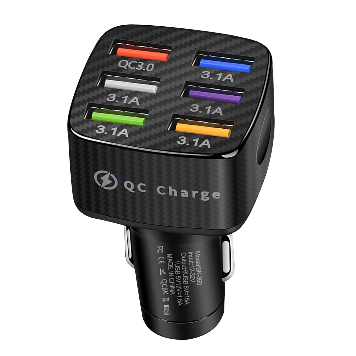 Power up on the go with a six-port USB car charger that delivers fast, reliable charging for all your devices, no matter how busy your car gets.