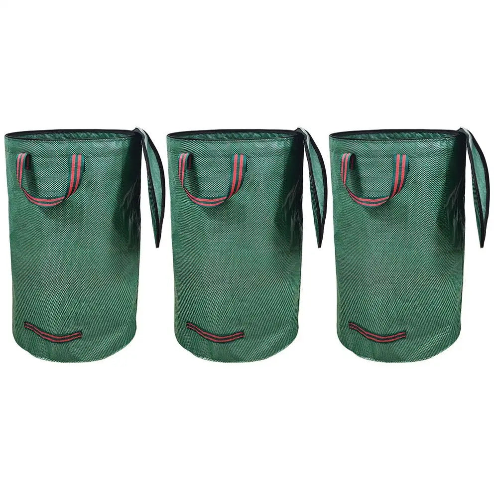 272L Garden Yard Waste Bag With Lid Foldable Leaf Trash Can Outdoor Storage