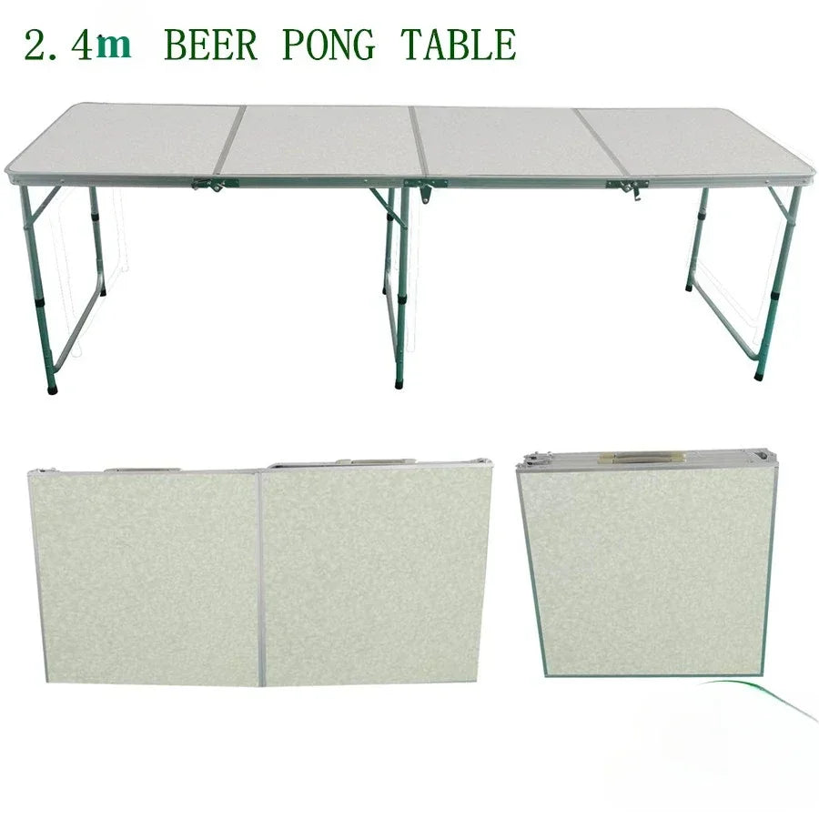 Beer Pong Table LED Extended Game Table Light Weight Easy Carry Aluminum Outdoor Folding Ping Pong Table Custom Design for Party