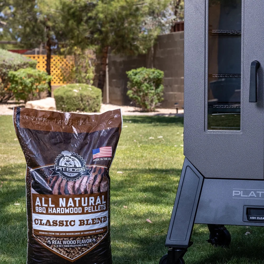 100 Natural Hardwood BBQ Pellets Classic Blend Pecan Hickory Mesquite 40Lb Bag