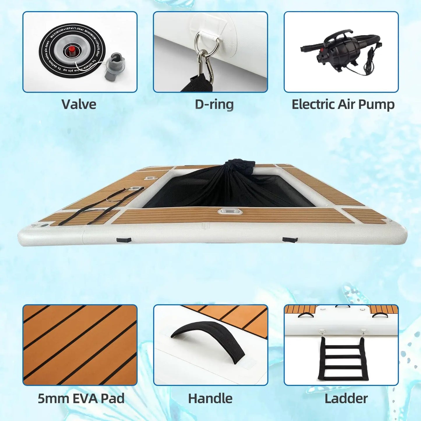 Elevate your water days with the Ejia portable inflatable pool dock, a versatile, easy to use platform that enhances poolside lounging, boating, and lake adventures for everyone.