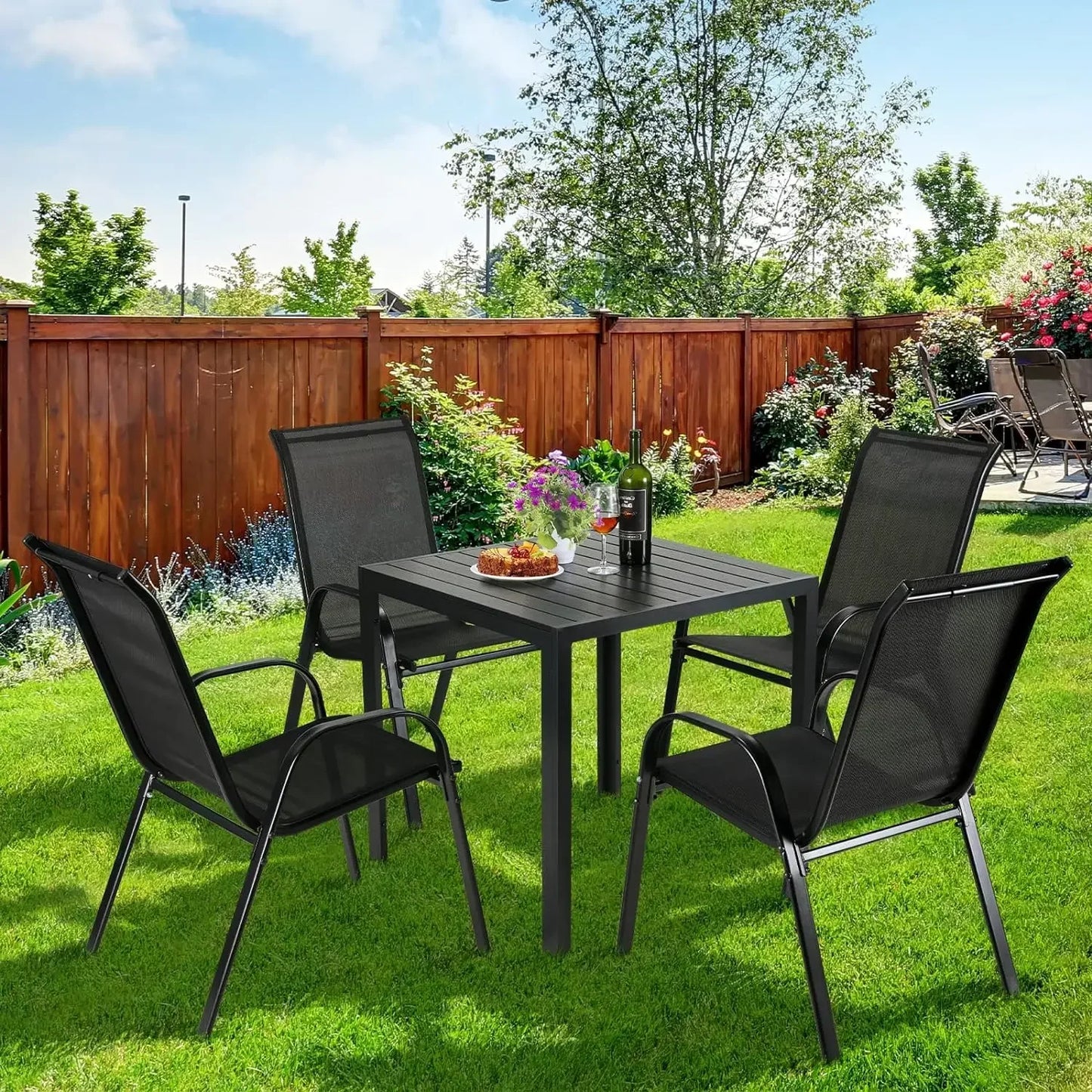 You can relax in sturdy, versatile folding garden chairs built for your outdoor living.