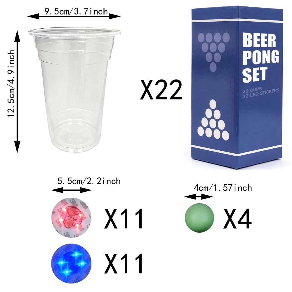 Light up your next party with this Dark Beer Pong Set that elevates every round.
