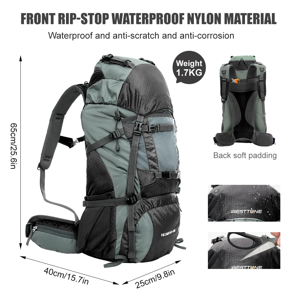 Take on ambitious trails with the WESTTUNE 60L Explorer internal-frame backpack, engineered to stay comfortable mile after mile.