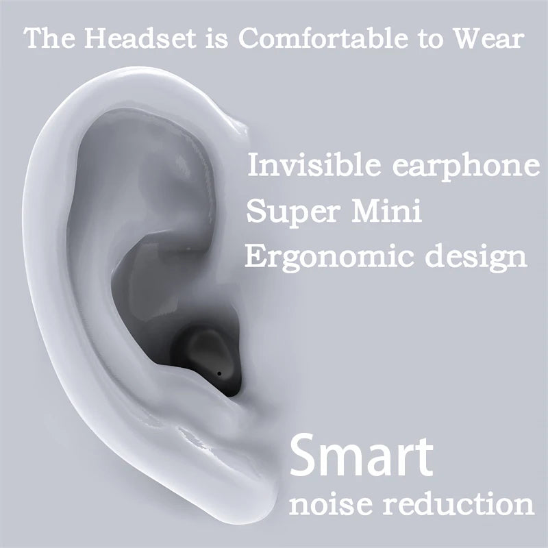SHUKE Invisible Bluetooth 5.3 In Ear Earphones With Microphone